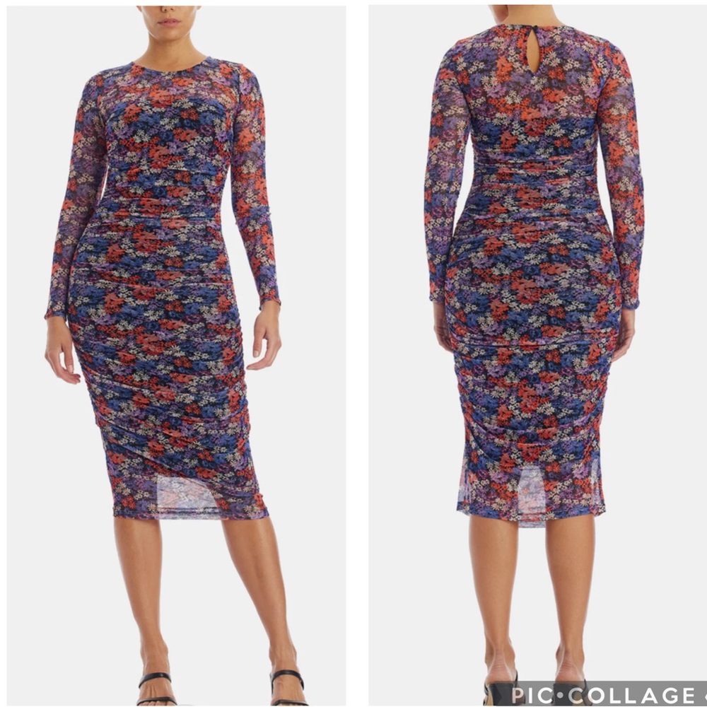 1. State Floral Midi Dress in Blue, Red, Purple